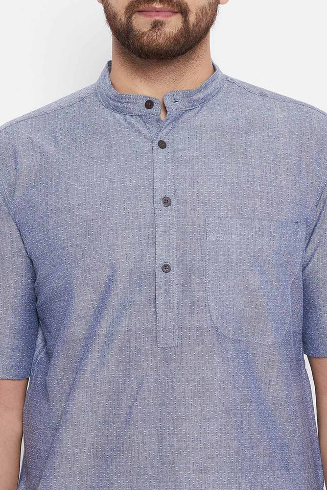 Shop Men's Blended Cotton Solid Kurta Online