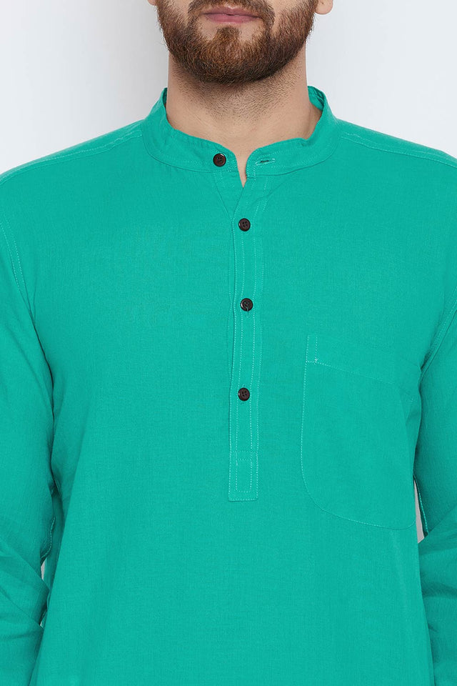 Shop Men's Blended Cotton Solid Kurta Online