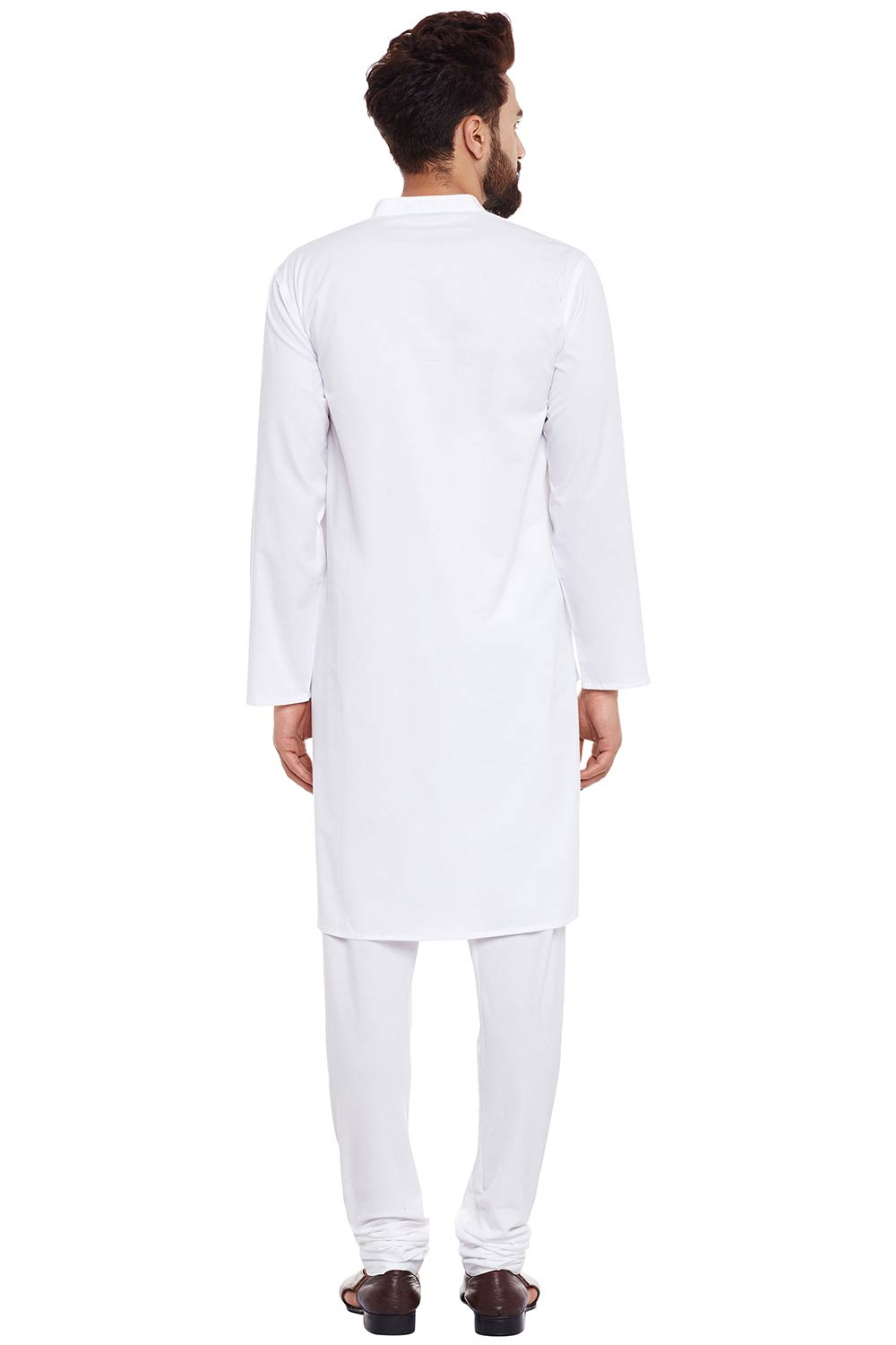 Buy Men's Cotton Solid Kurta in White