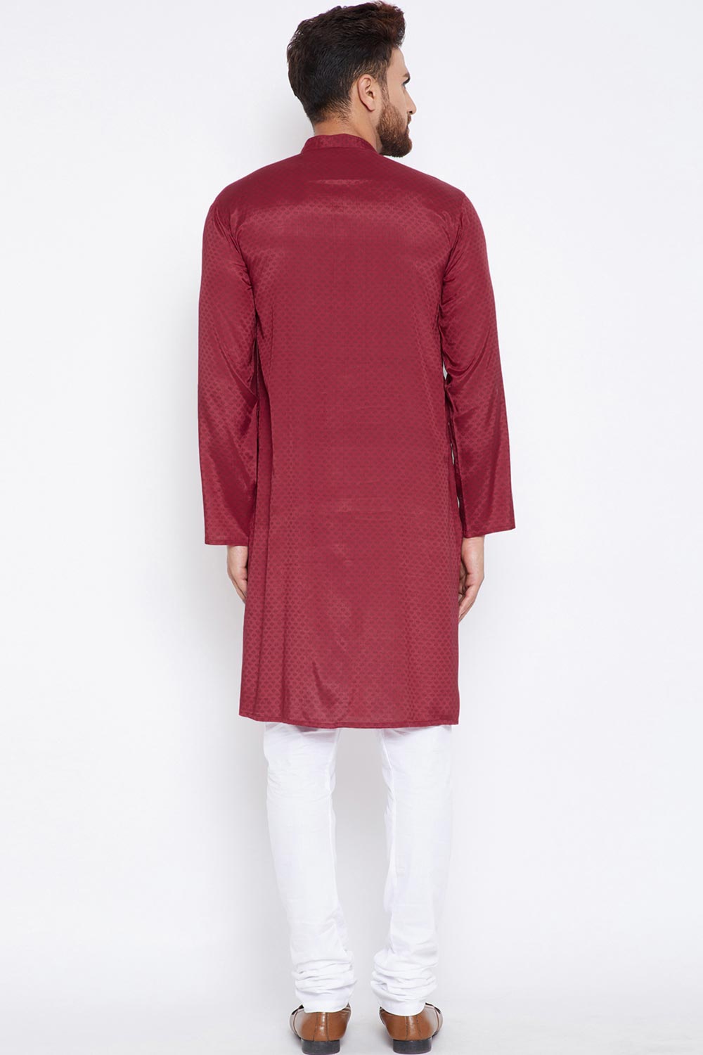 Buy Men's Rayon Woven Kurta in Olive Green