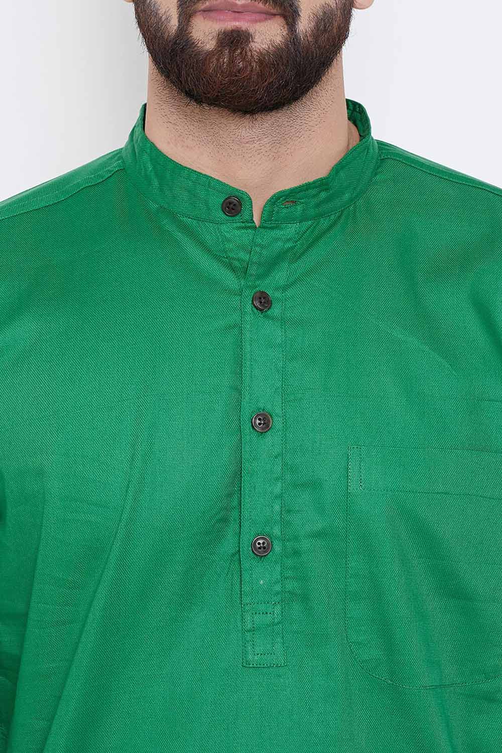 Shop Men's Blended Cotton Solid Kurta Online