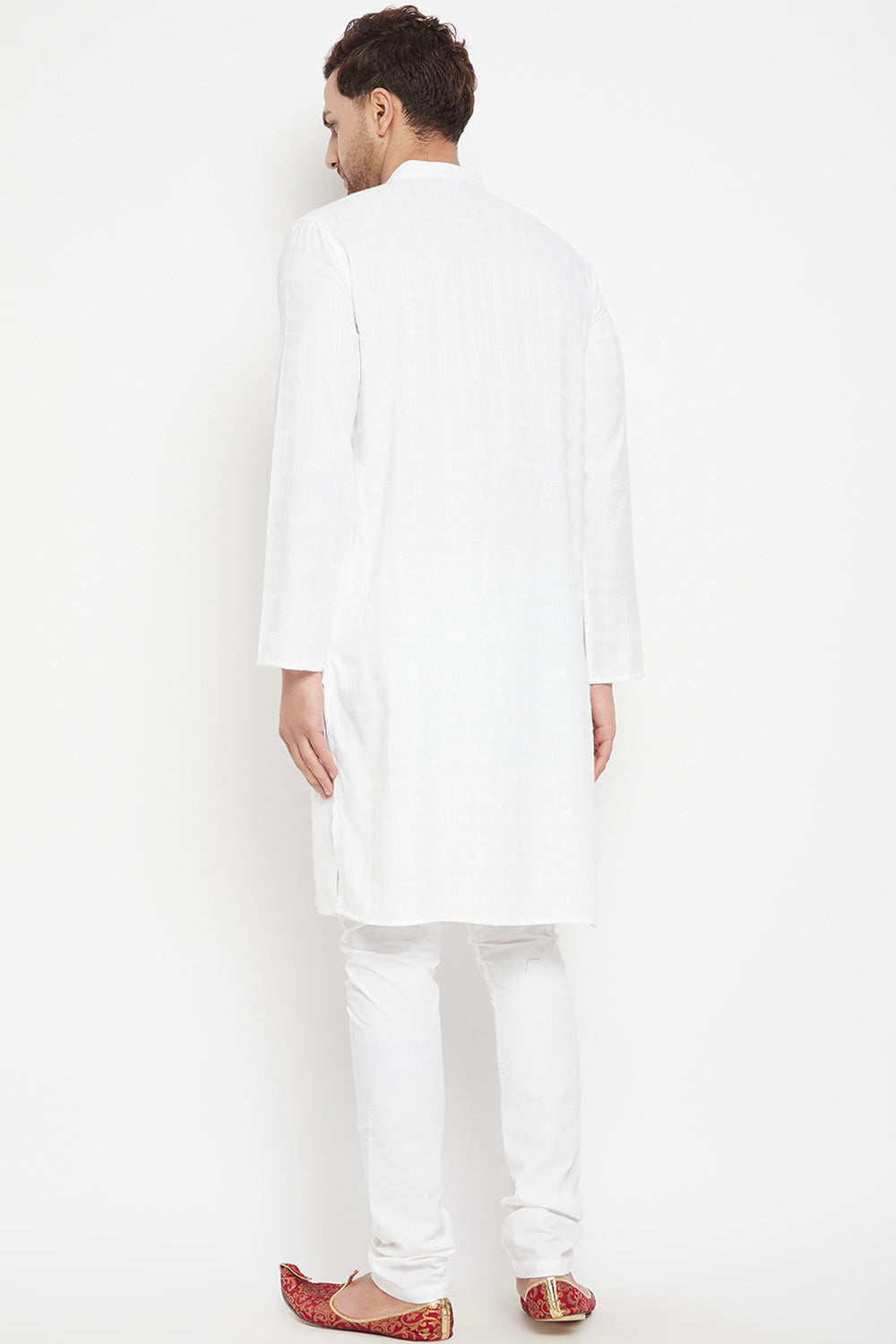 Buy Men's Viscose Solid Kurta in White