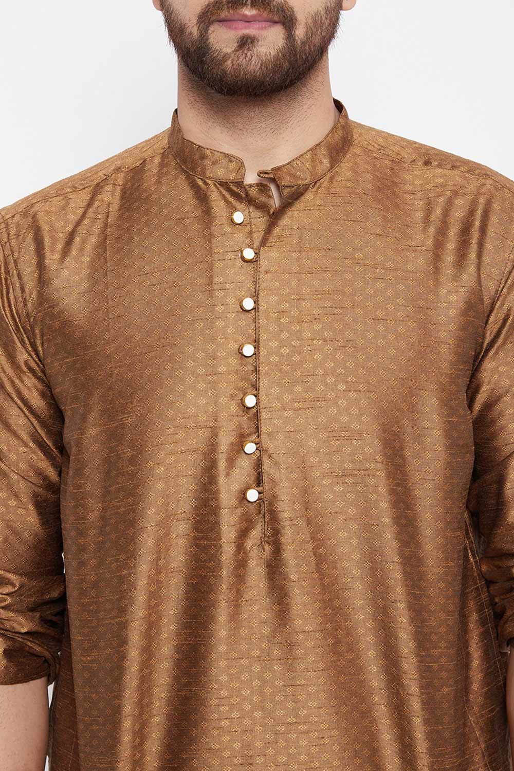 Shop Men's Dupion Art Silk Solid Kurta Online