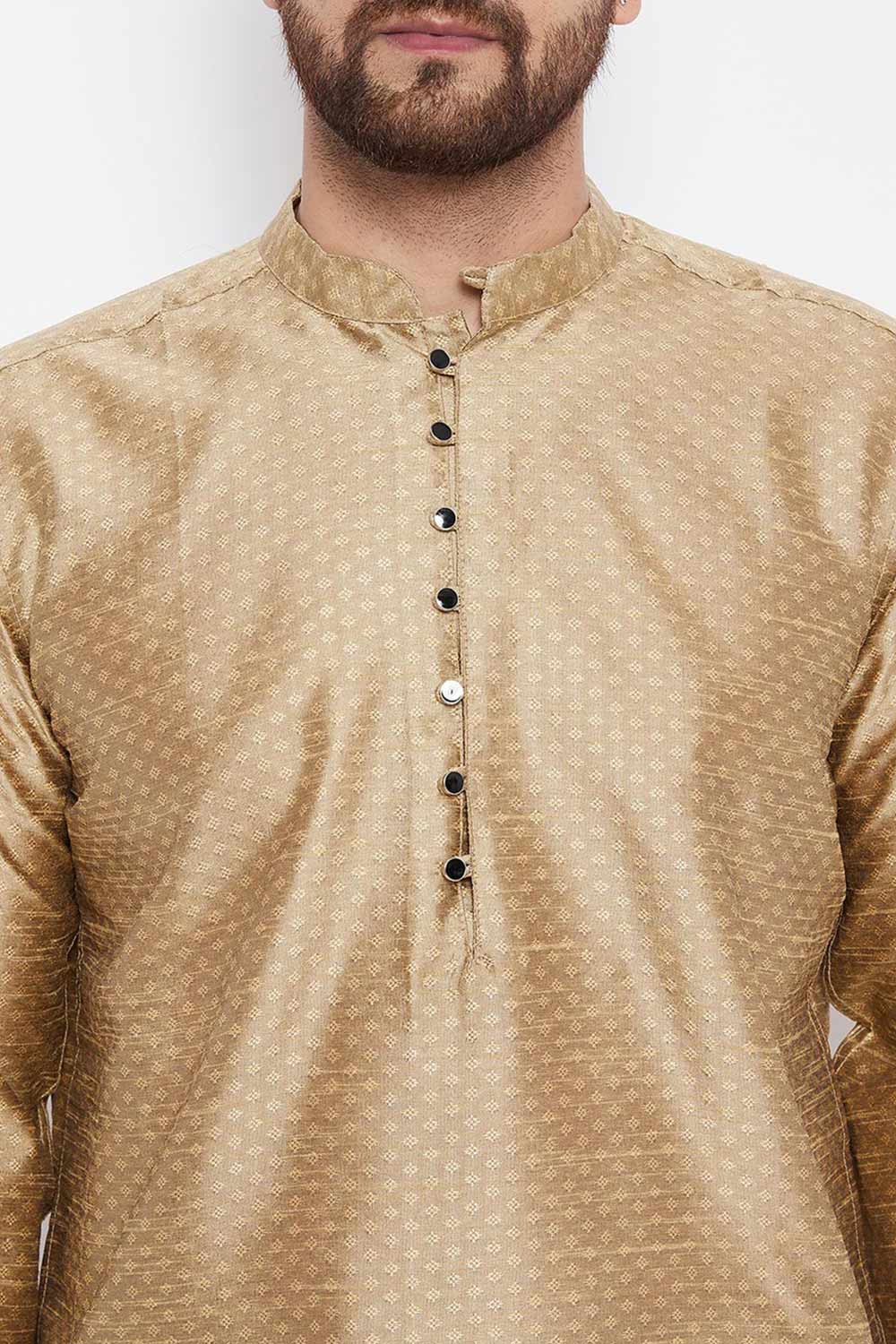 Shop Men's Dupion Art Silk Solid Kurta Online