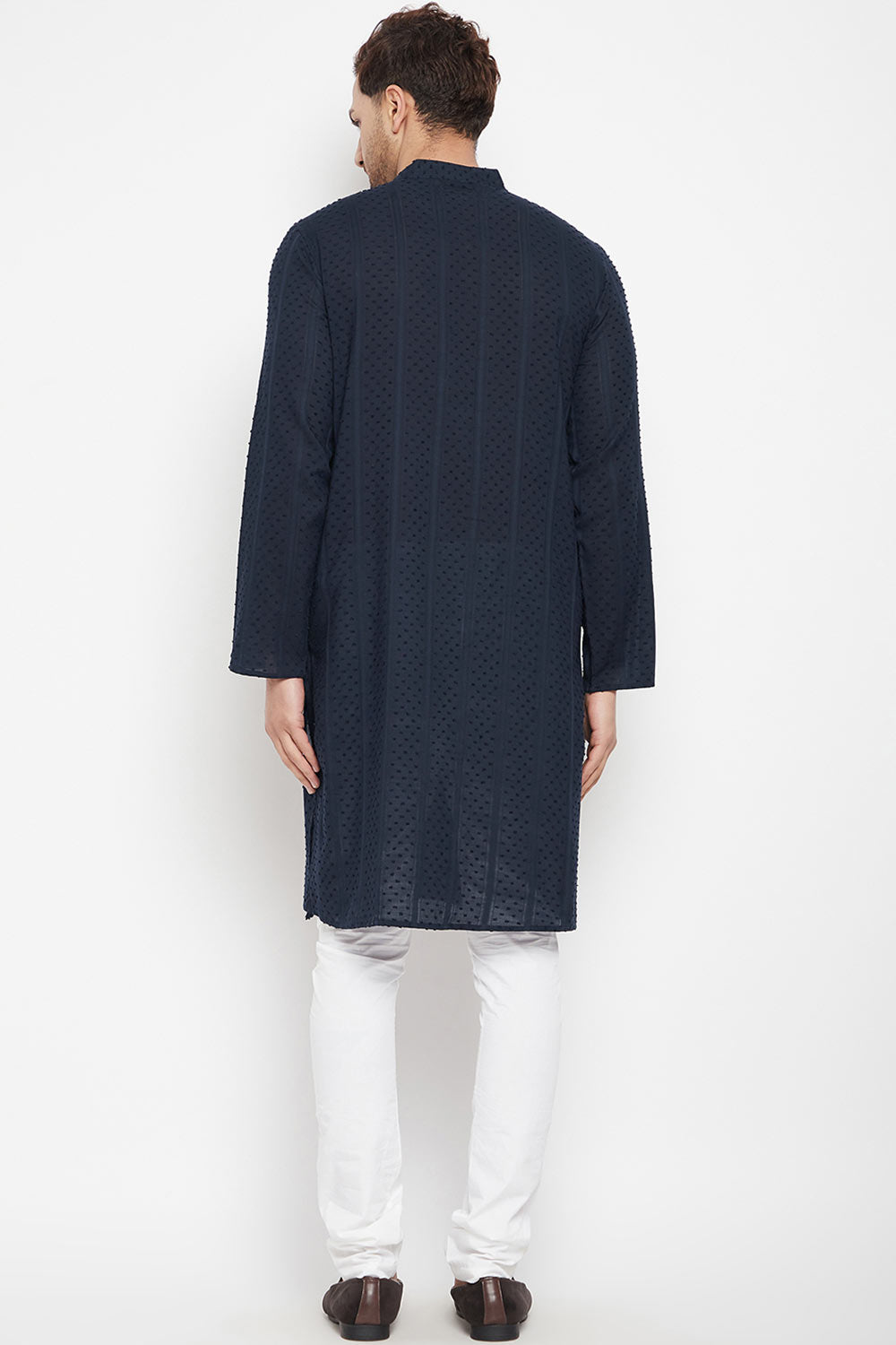 Buy Men's Pure Cotton Solid Kurta in Blue
