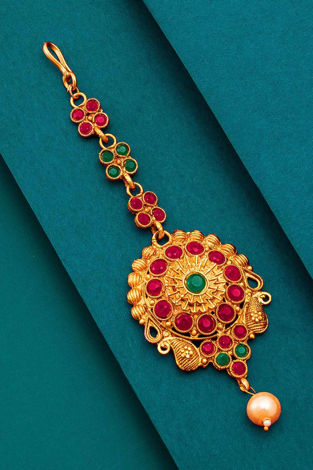Buy Women's Alloy Maang Tikka in Gold
