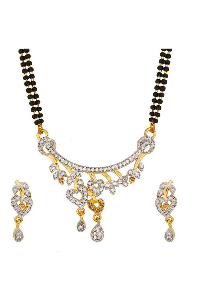 Buy Women's Alloy Mangalsutra in White and Gold Online