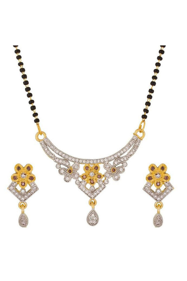 Buy Women's Alloy Mangalsutra in White and Gold Online