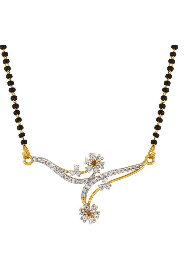 Buy Women's Alloy Mangalsutra in White and Gold Online