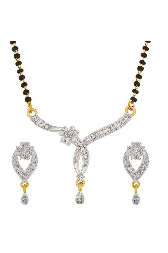 Shop Alloy Mangalsutra For Women's in White and Gold At KarmaPlace