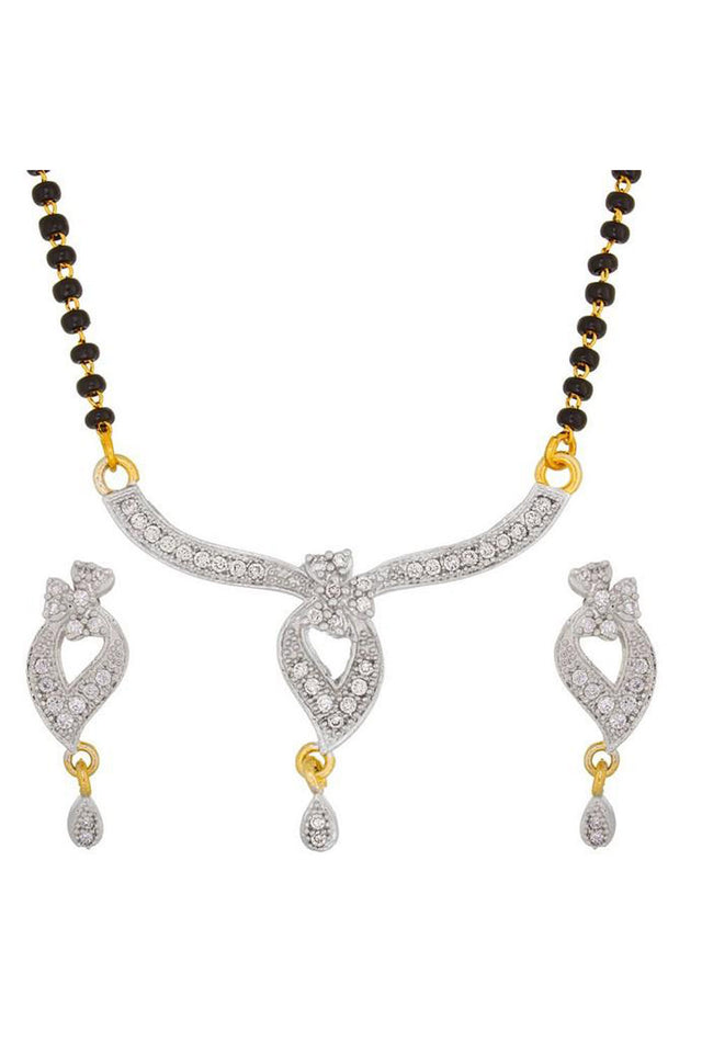 Buy Women's Alloy Mangalsutra in White and Gold Online