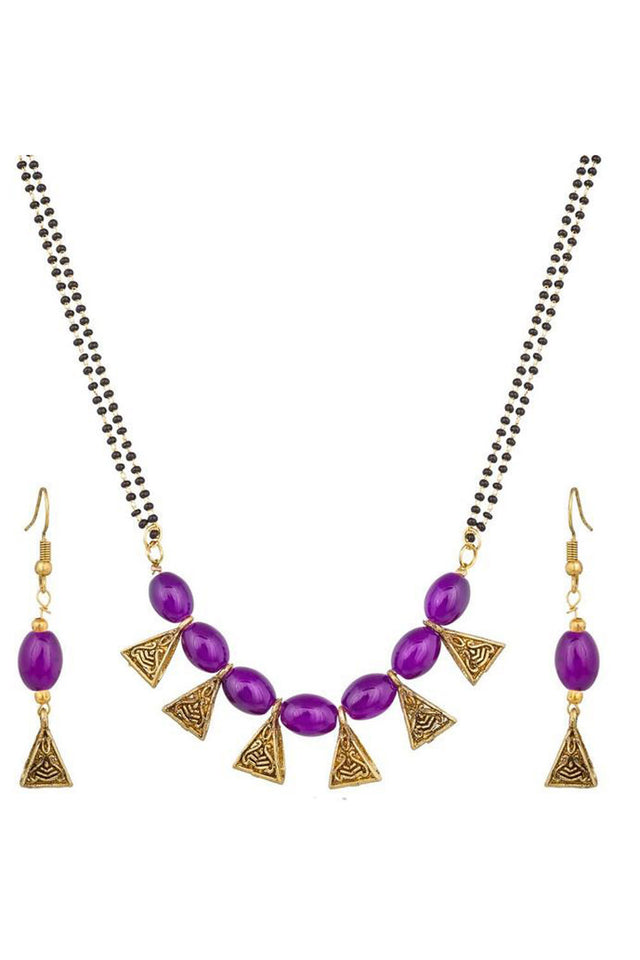 Buy Women's Alloy Mangalsutra in Violet Online