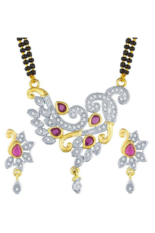 Buy Women's Alloy Mangalsutra in White and Pink Online