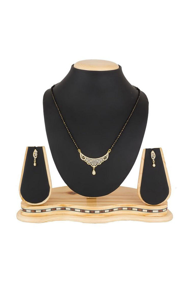Buy Women's Alloy Mangalsutra in White and Gold Online