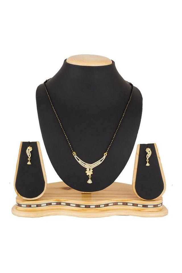 Buy Women's Alloy Mangalsutra in White and Gold Online