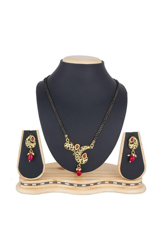 Buy Women's Alloy Mangalsutra in Gold and Red Online
