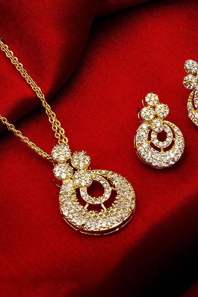 Shop Alloy Mangalsutra and Earrings For Women's Set in White At KarmaPlce