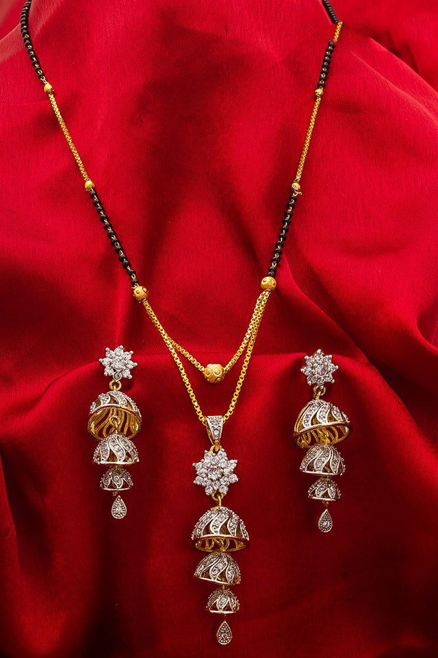 Buy Women's Alloy Mangalsutra Set in Silver and Gold Online