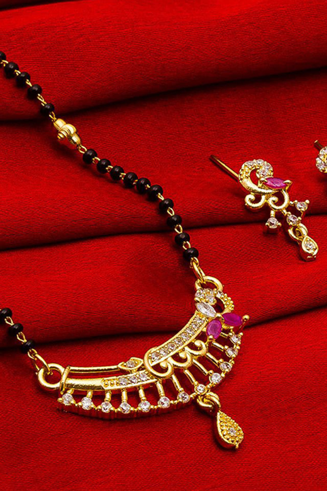 Shop Alloy Mangalsutra For Women's Set in Gold and Black At KarmaPlace
