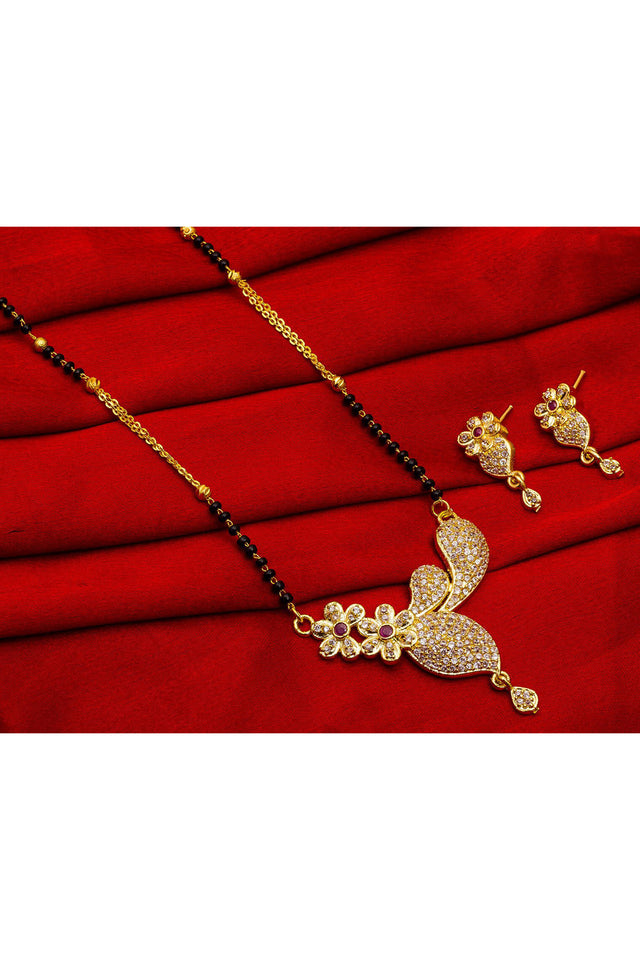 Buy Women's Alloy Mangalsutra Set in Gold and Black Online