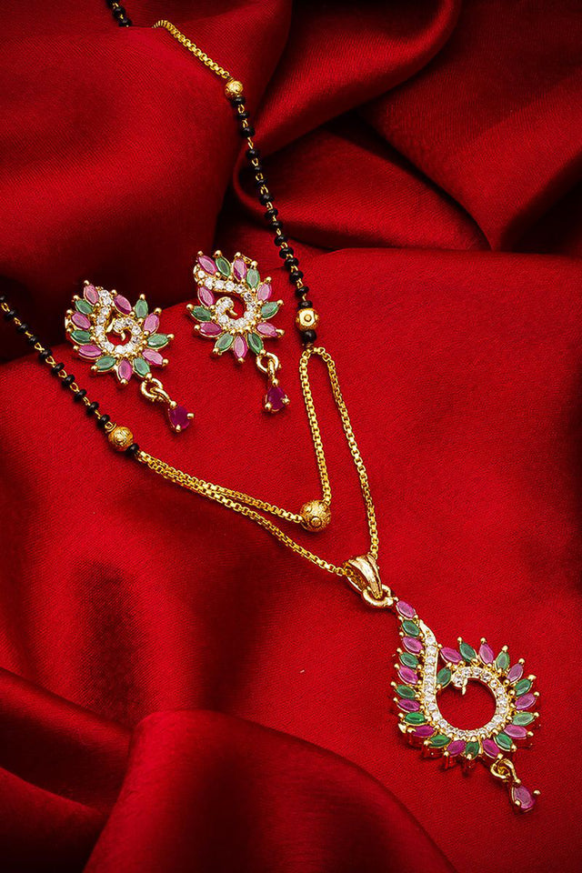Buy Women's Alloy Mangalsutra Set in Gold and Black Online