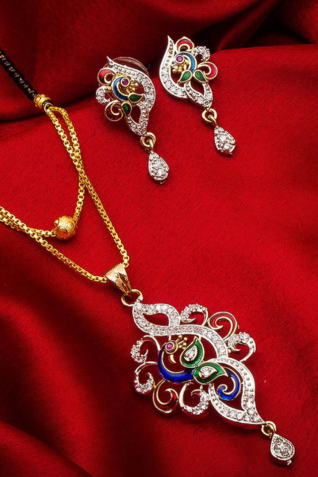 Shop Alloy Mangalsutra For Women's Set in Gold and Black At KarmaPlace