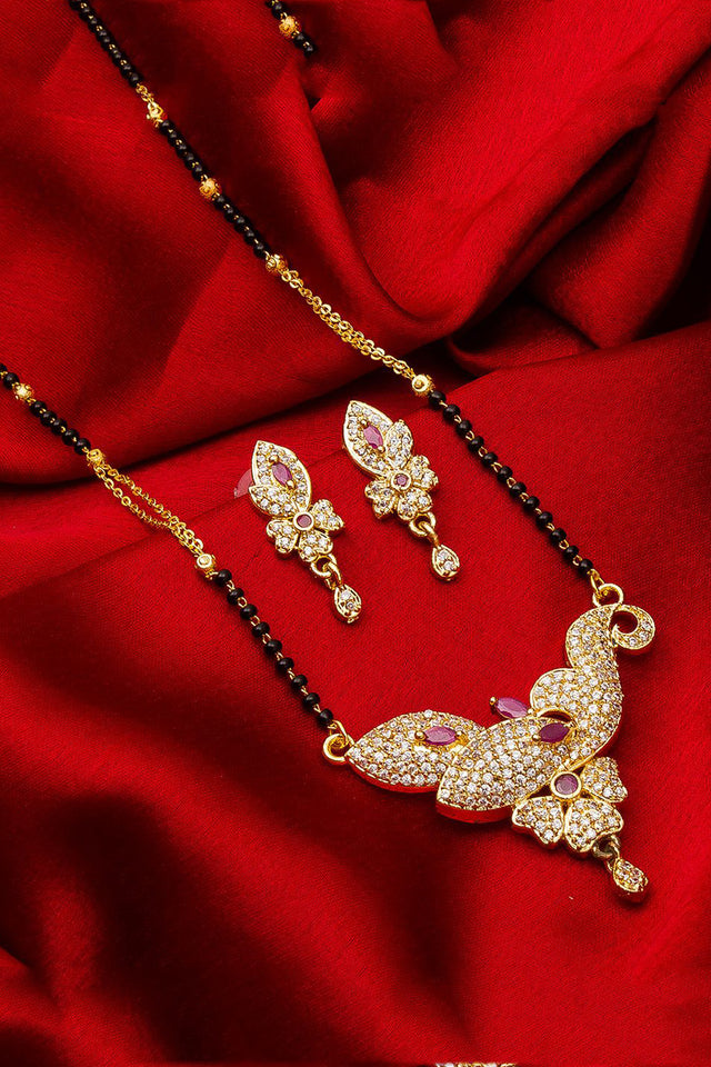 Buy Women's Alloy Mangalsutra Set in Gold and Black Online