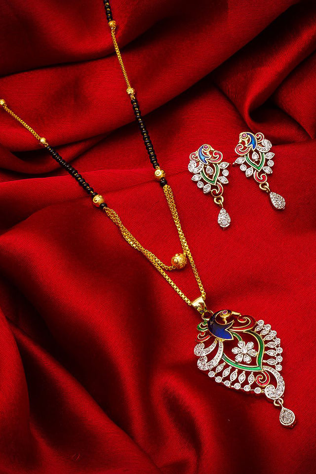 Buy Women's Alloy Mangalsutra Set in Gold and Black Online