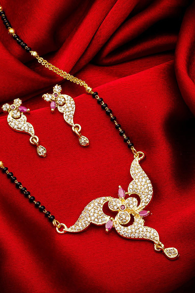 Shop Alloy Mangalsutra For Women's Set in Gold and Black At KarmaPlace