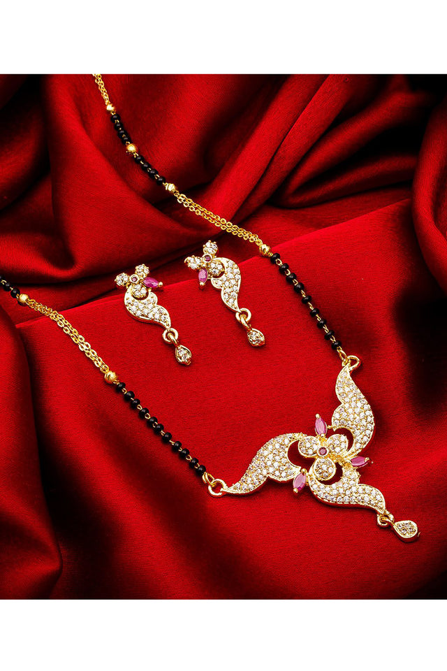 Buy Women's Alloy Mangalsutra Set in Gold and Black Online