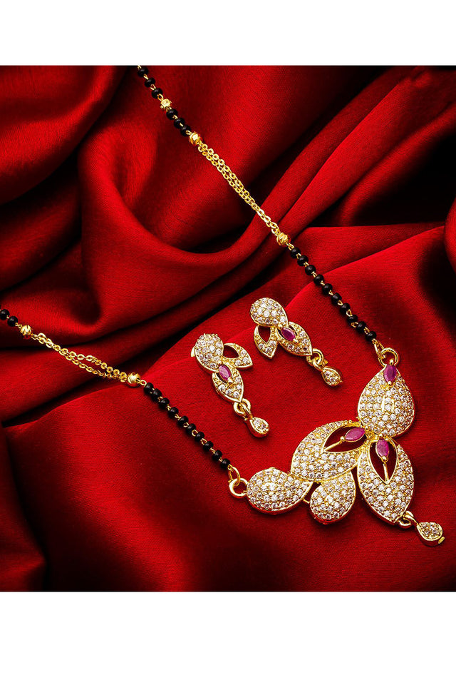 Buy Women's Alloy Mangalsutra Set in Gold and Black Online