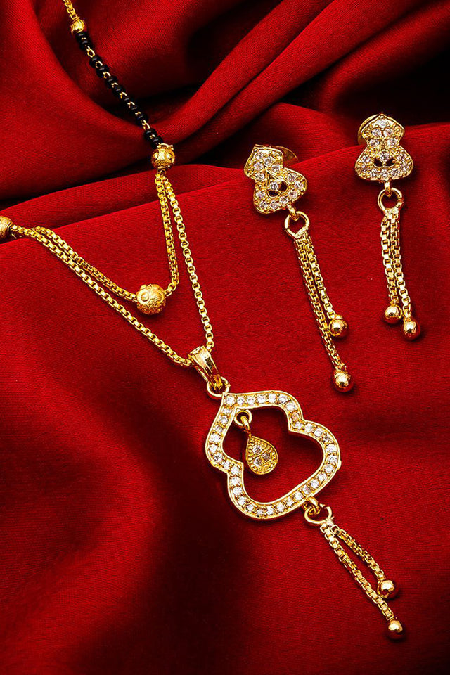 Shop Alloy Mangalsutra For Women's Set in Gold and Black At KarmaPlace