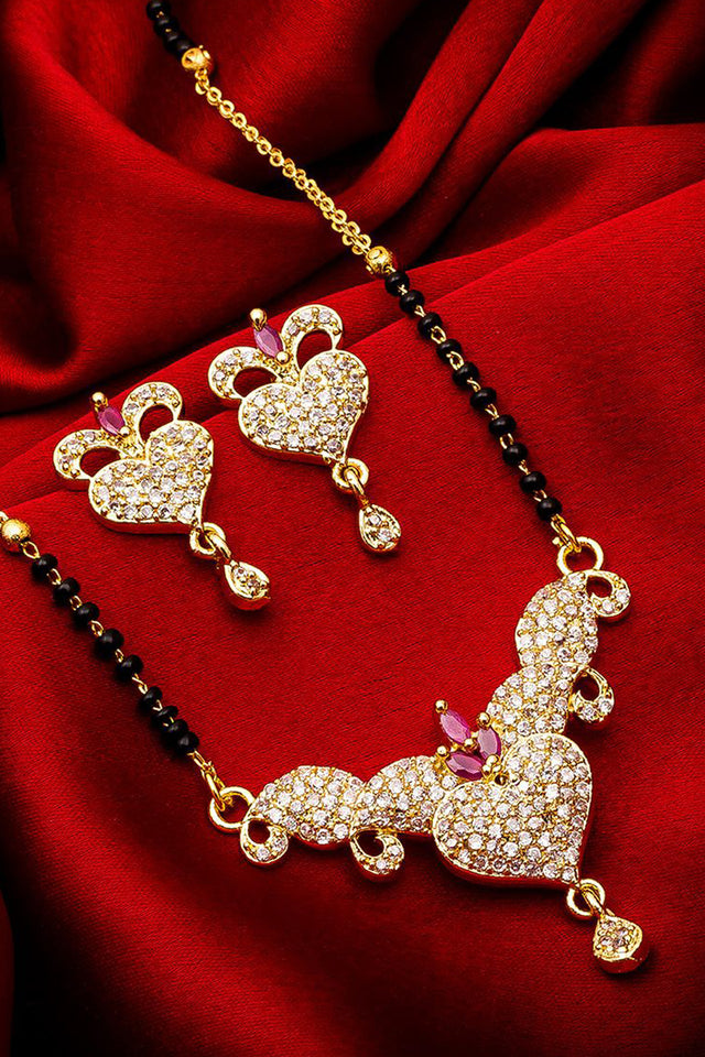 Shop Alloy Mangalsutra For Women's Set in Gold and Black At KarmaPlace