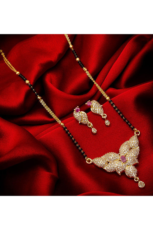 Shop Alloy Mangalsutra For Women's Set in Gold and Black Online