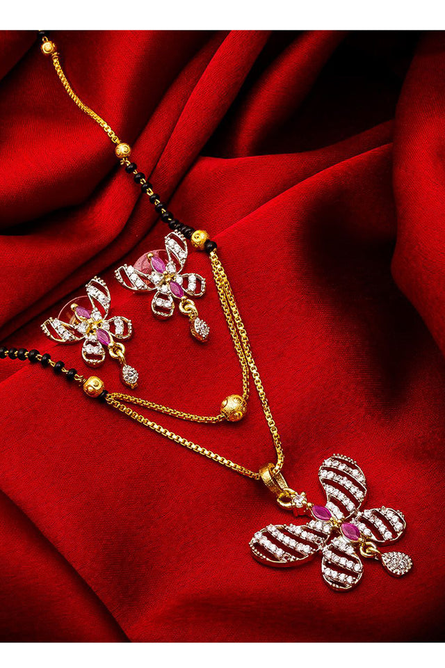Shop Alloy Mangalsutra For Women's Set in Gold and Black At KarmaPlace