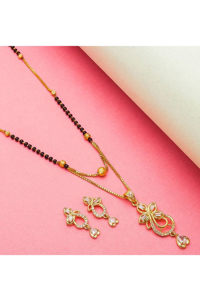 Buy Women's Alloy Mangalsutra Set in Gold and Black Online