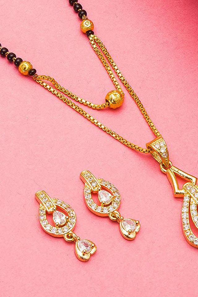Shop Alloy Mangalsutra For Women's Set in Gold and Black At KarmaPlace