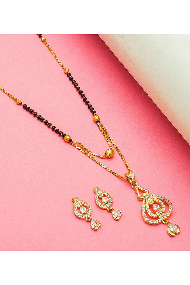 Buy Women's Alloy Mangalsutra Set in Gold and Black Online