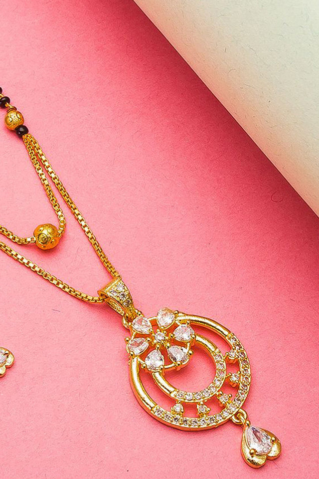 Shop Alloy Mangalsutra For Women's Set in Gold and Black At KarmaPlace