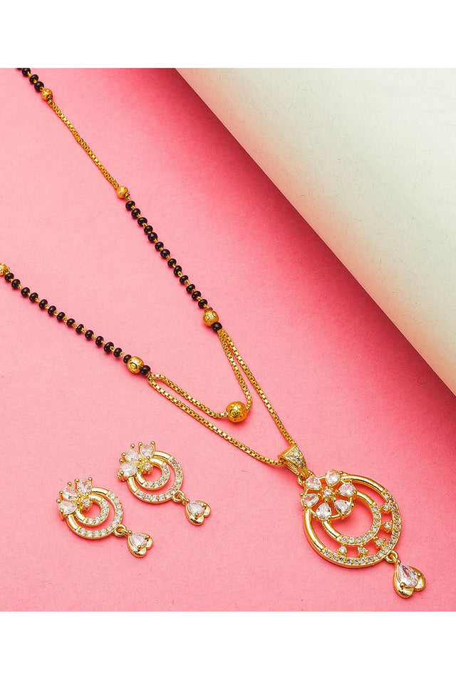 Buy Women's Alloy Mangalsutra Set in Gold and Black Online