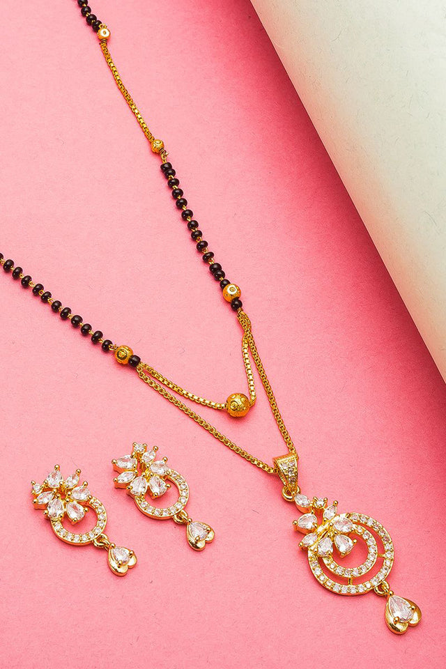 Buy Women's Alloy Mangalsutra Set in Gold and Black Online