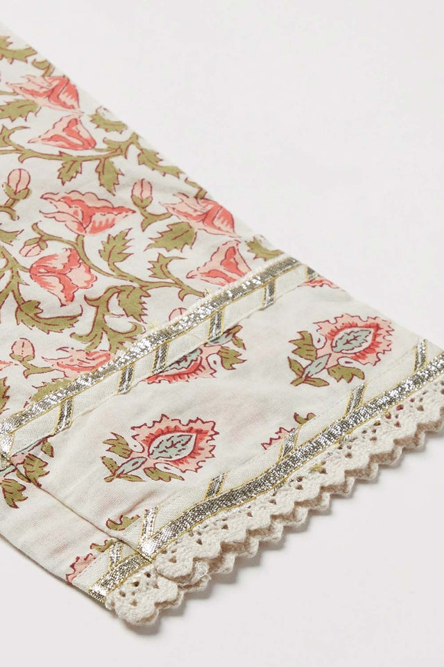 Buy Men's White Silk Blend Floral Printed Men's Kurta Pajama Jacket Set Online