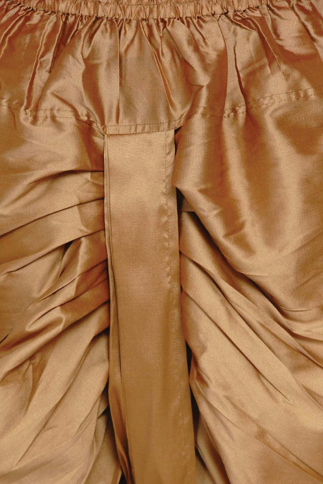 Buy Boy's Pink Kurta With Golden Dhoti Set Online - Zoom Out