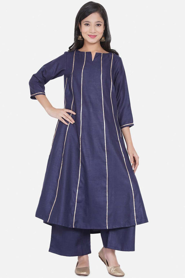 Buy Girl's Navy Kurta Set Online