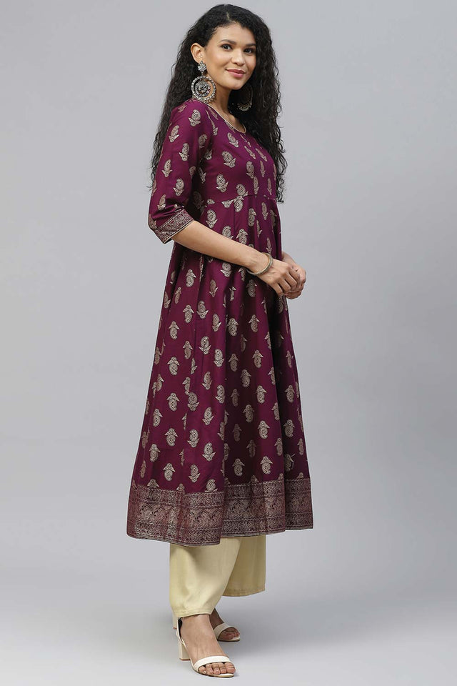 Buy Men's Copper Silk Blend Geometric Printed Men's Kurta Pajama Jacket Set Online