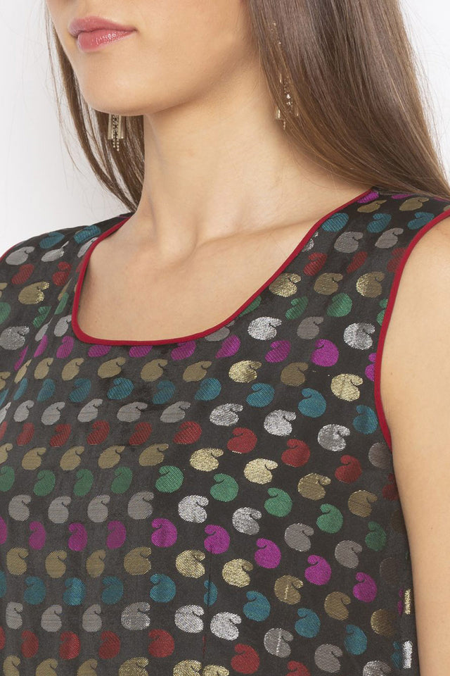 Georgette Anarkali Kurti Top In Maroon