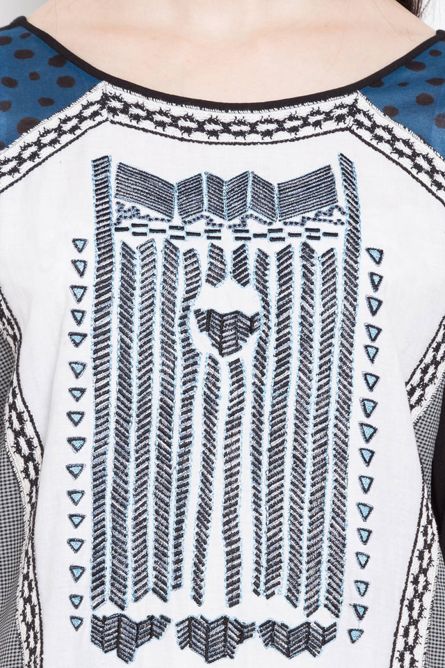 Faux Georgette Straight Kurti In Black