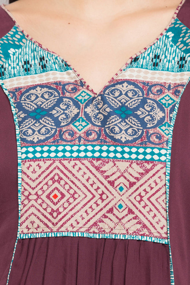 Faux Georgette Anarkali Kurti In Purple