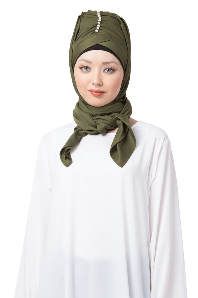 Buy Polyester Solid Hijab in Green