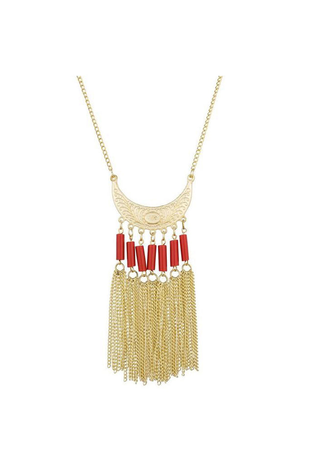 Buy Women's Alloy Necklace in Gold and Peach Online
